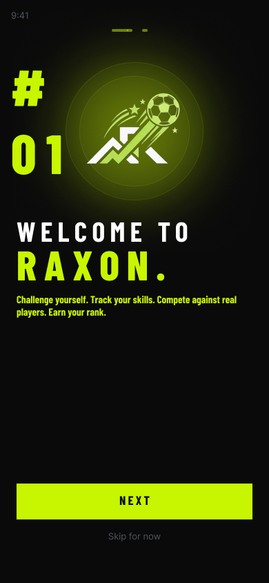 Welcome onboarding screen