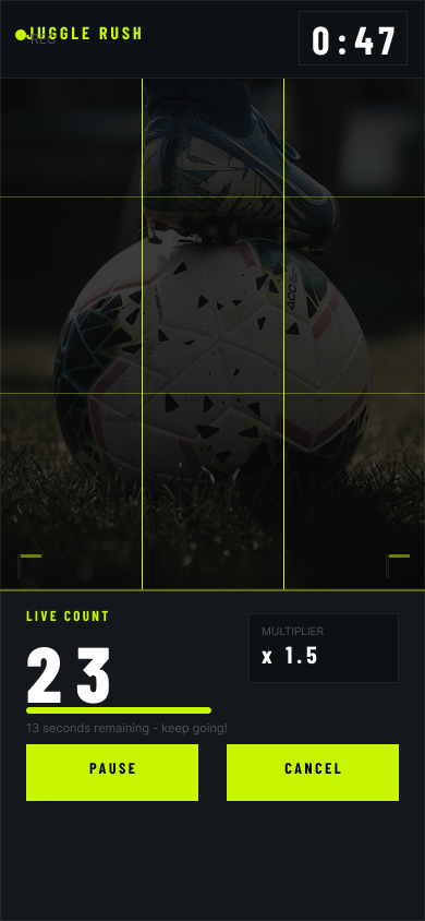 Challenge active screen